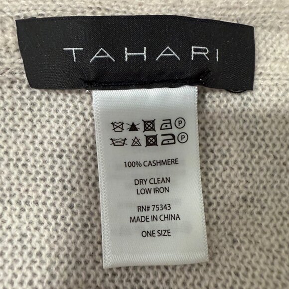 Tahari Women's Cashmere Scarf Cable Knit Light Pink 11x66 Soft Light Weight - Picture 5 of 6